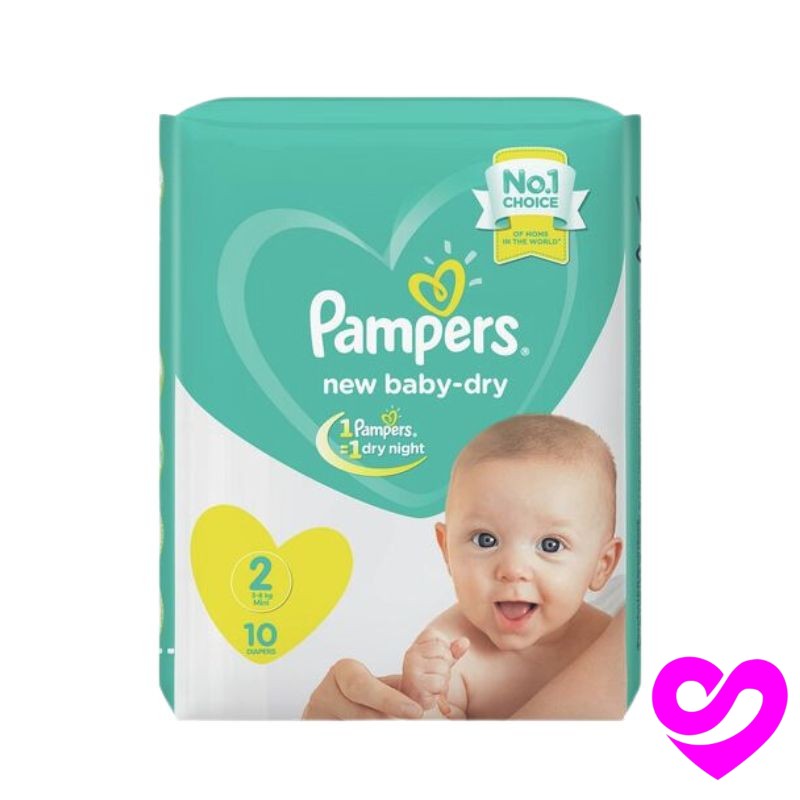 Pampers Couche Bébé Small Pack 10 Pièces, Taille 2