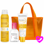 Bioderma sac de plage photoderm aquafluide + brume invisible +eau micellaire sensibio 100ml