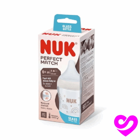 NUK PERFECT MATCH BIBERON EN VERRE BLANC 120ML 0M+