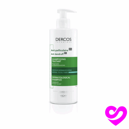 VICHY DERCOS SHAMPOING TRAITANT ANTI-PELLICULAIRE CHEVEUX NORMAUX A GRAS 390 ML