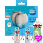 CANPOL BABIES 2 TIRE LAIT ELECTRIQUE SANS FIL MAIN LIBRE+2 BIBERONS (OFFERT)+LIQUIDE DE RINCAGE (OFFERT)