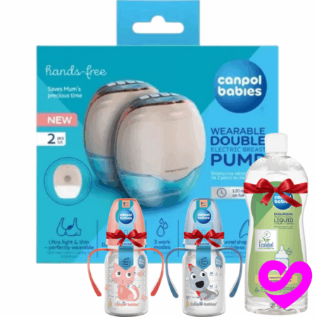 CANPOL BABIES 2 TIRE LAIT ELECTRIQUE SANS FIL MAIN LIBRE+2 BIBERONS (OFFERT)+LIQUIDE DE RINCAGE (OFFERT)
