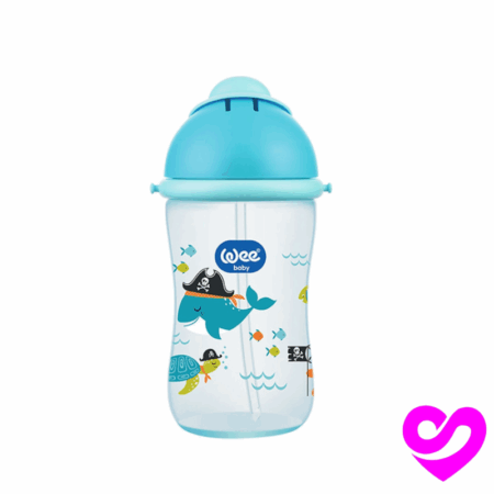 Wee Baby - Tasse avec paille - 6m+ - 380ml Couleur Bleu