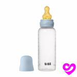 BIBS BIBERON BOTTLE LATEX MEDIUM FLOW BABY BLUE 270ML