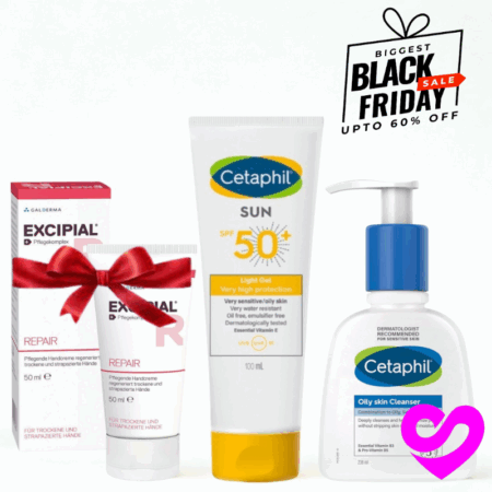CETAPHIL SUN LIGHT GEL SPF50 100ML+ LOTION NETTOYANT PEAU GRASSE 236 ML+EXCIPIAL REPAIR 50ML (OFFERT)