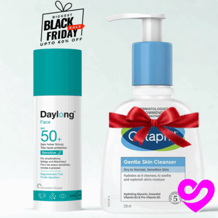 DAYLONG FACE SENSITIVE FLUIDE REGULATEUR SPF50+ 50ML+CETAPHIL LOTION NETTOYANTE 236ML (OFFERT)